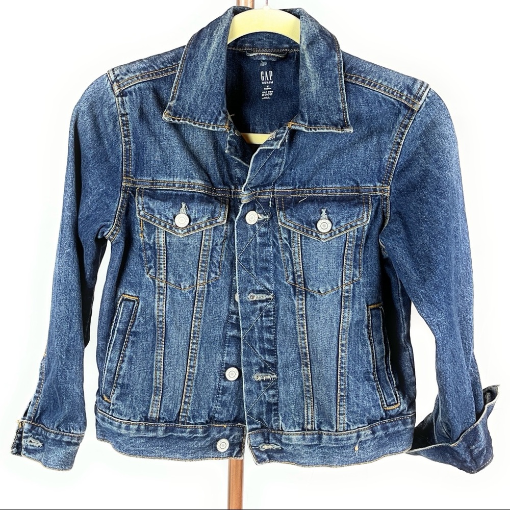 Gap for Good Denim Jacket Biker Classic Button V306488 100% Cotton Size Medium